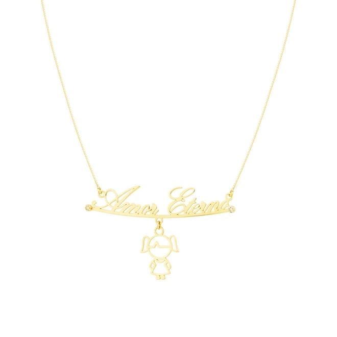 Colar Ouro 18k Amor Eterno 45cm 2.10 gramas