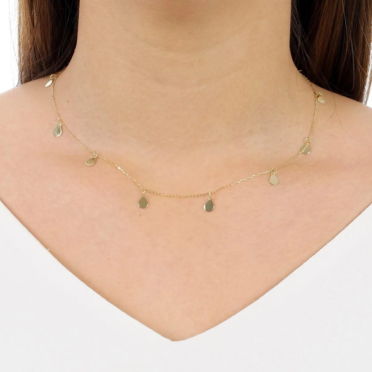 Gargantilha Ouro 18k Choker Gota 45cm 