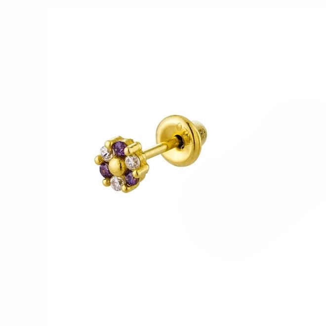 Piercing Orelha Ouro 18k Tragus Roxo 0.20 gramas