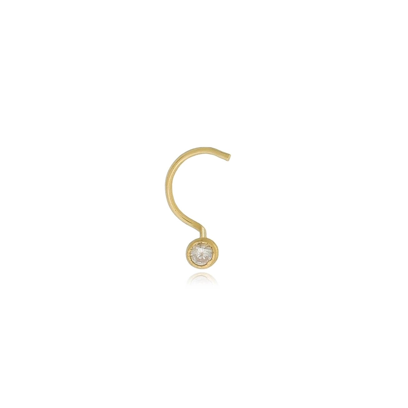 Piercing Ouro 18k Nariz Ponto de Luz