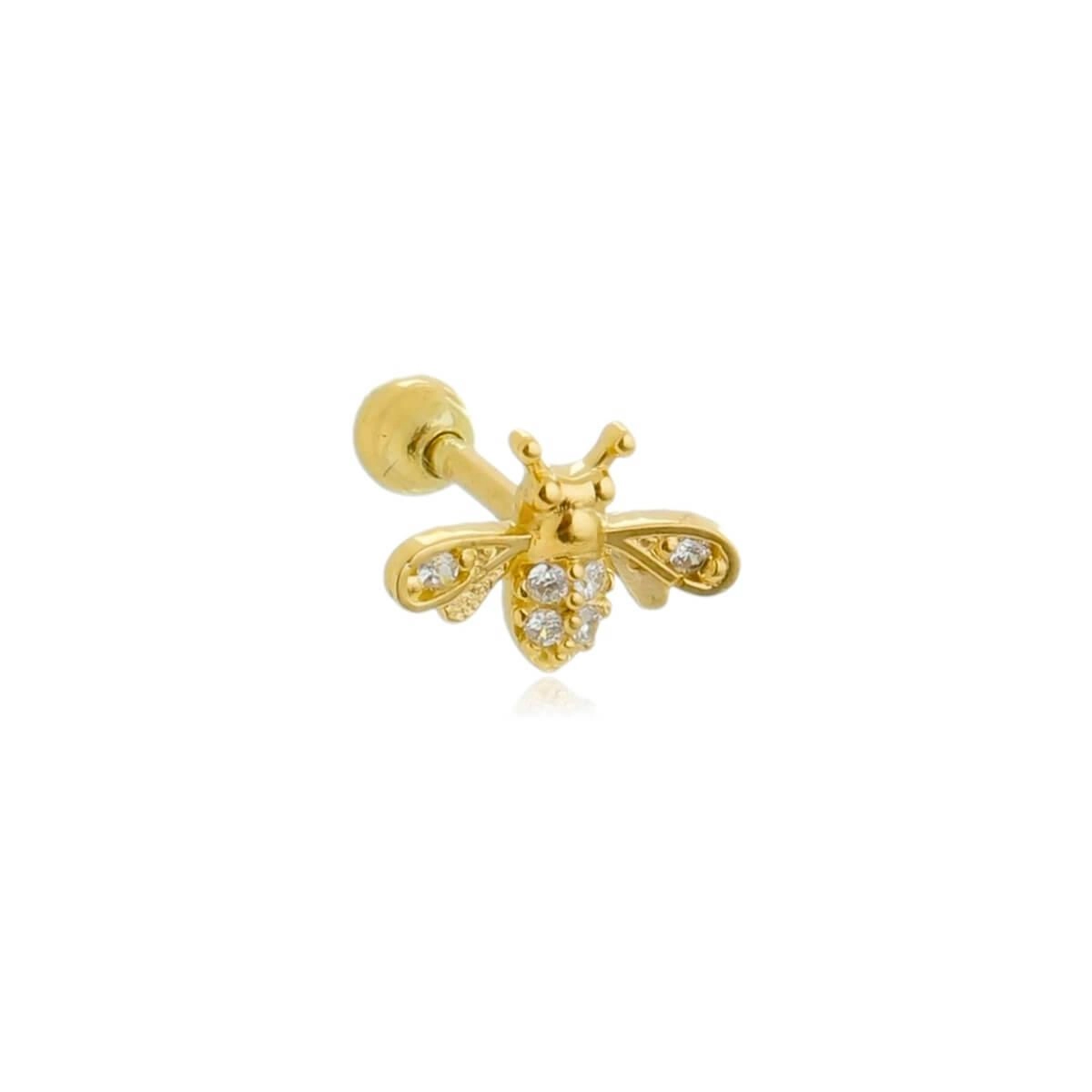 Piercing Ouro 18k Tragus Abelha 6.40mm