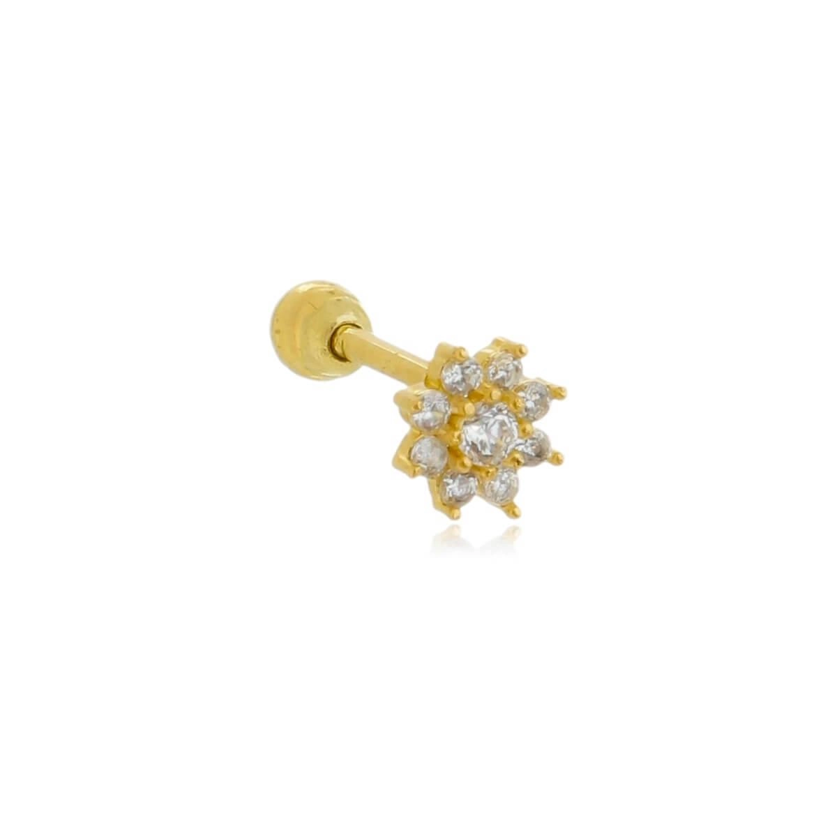 Piercing Ouro 18k Tragus Flor Redonda 5.50mm