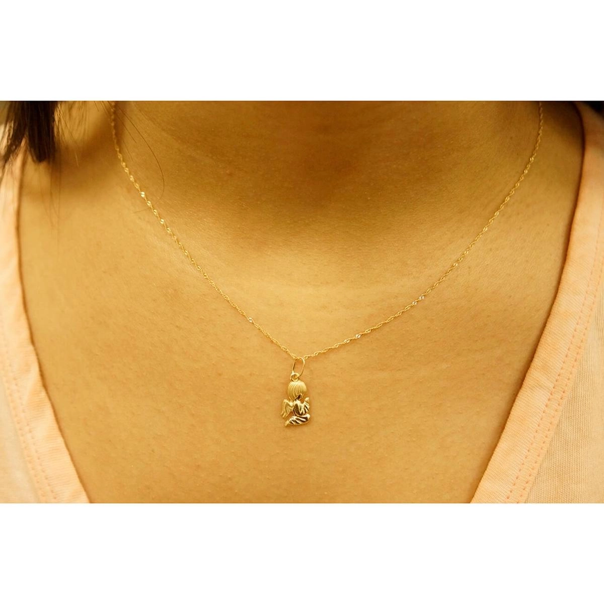 Pingente Ouro 18k Anjo Ajoelhado 0.35 gramas