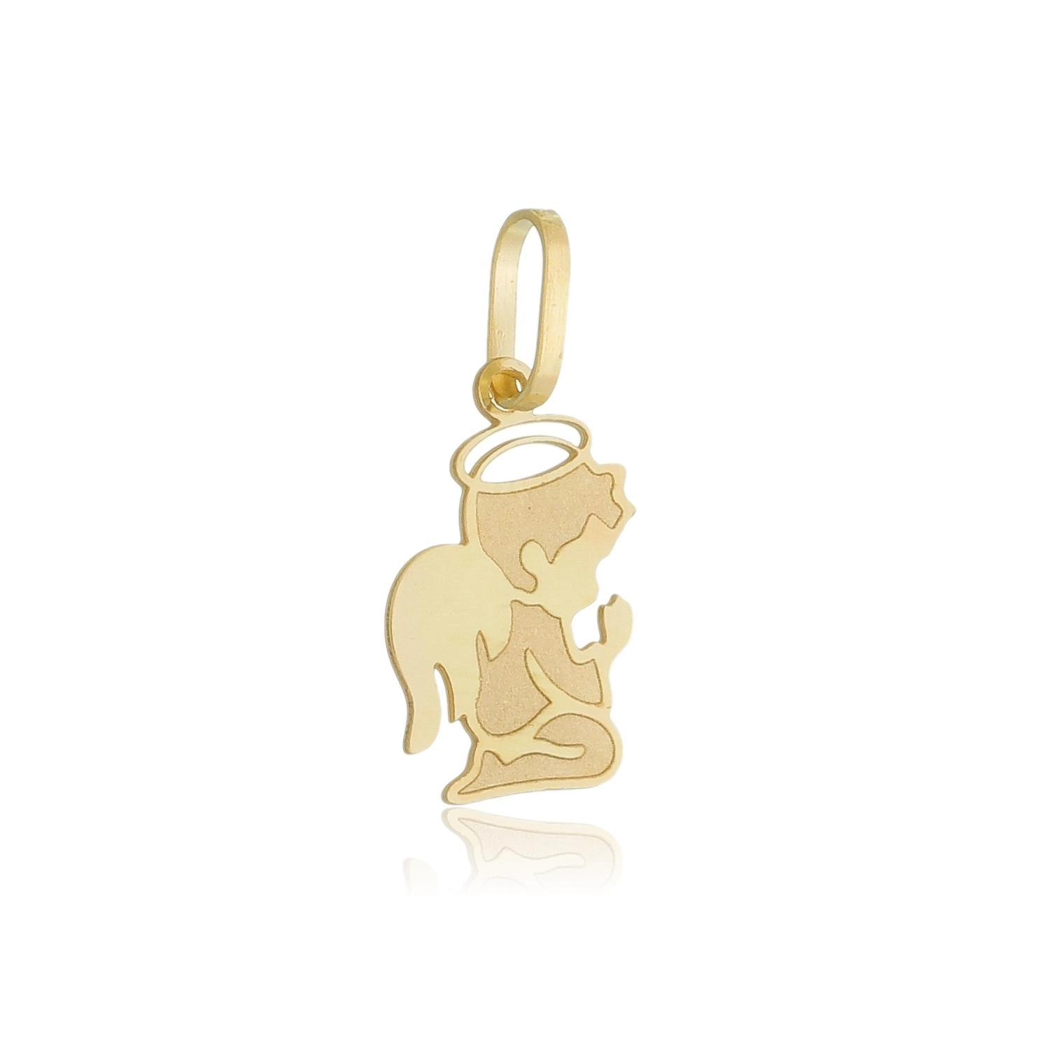 Pingente Ouro 18k Anjo Ajoelhado 1.40cm