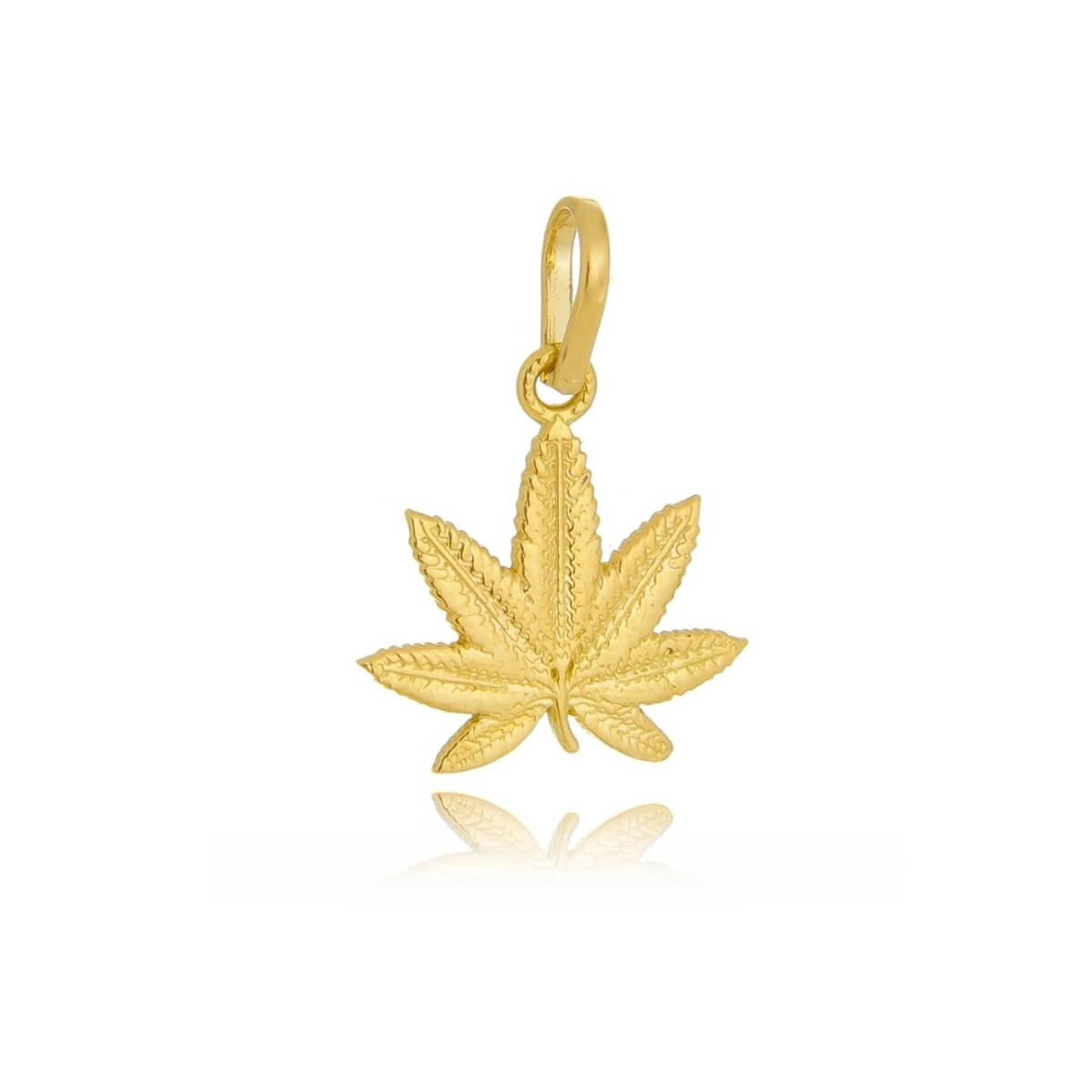 Pingente Ouro 18k Cannabis 11.50mm