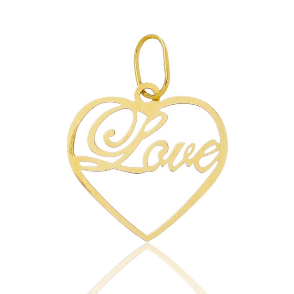 Pingente Ouro 18k Coração Love 1.40cm 