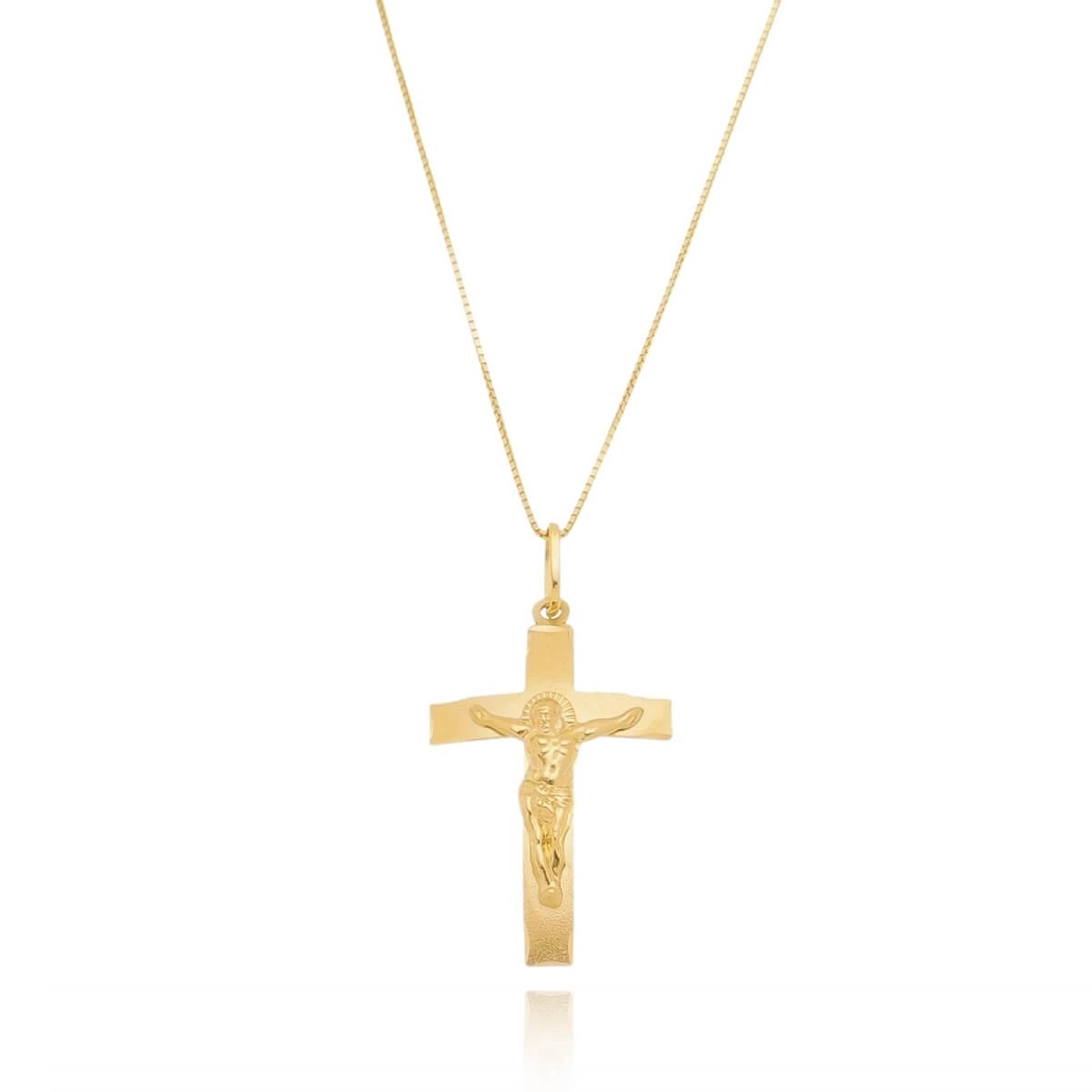 Pingente Ouro 18k Crucifixo Curvado 28.40mm