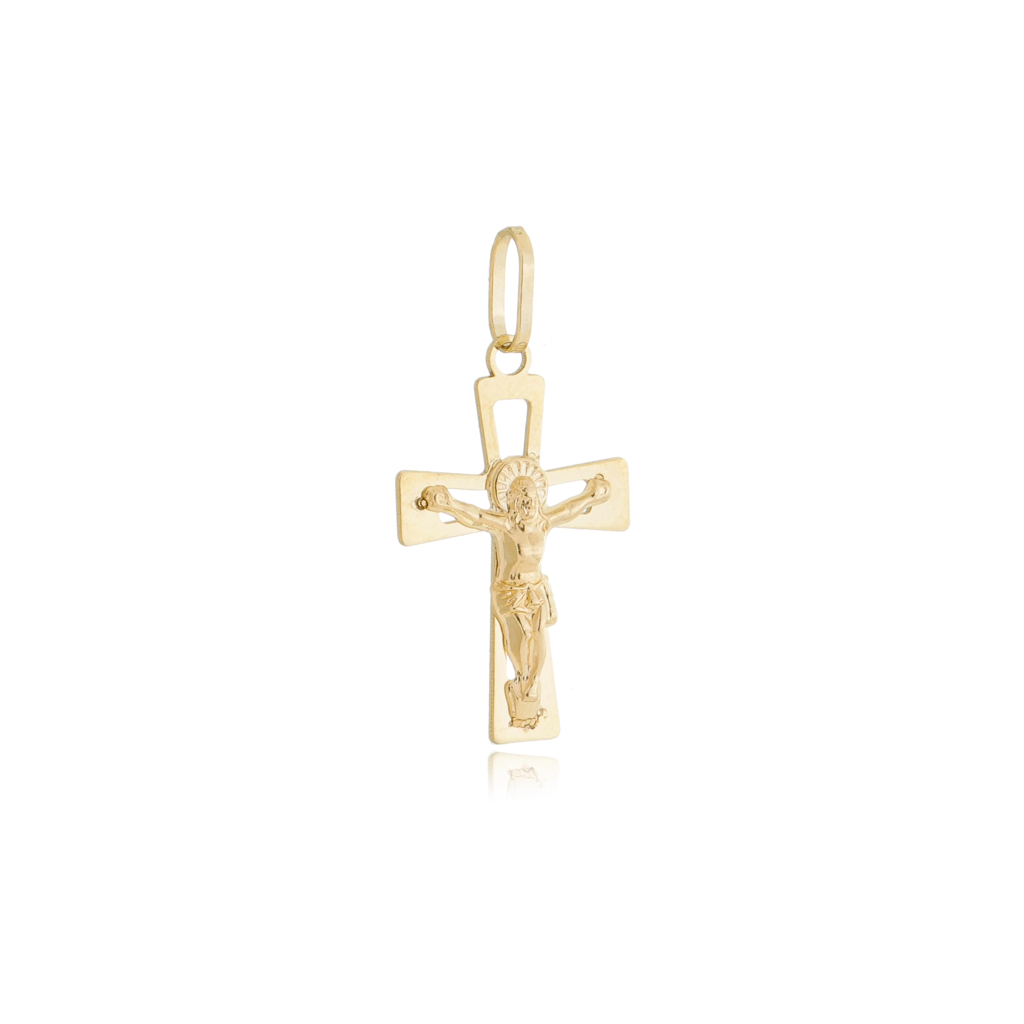 Pingente Ouro 18k Cruz C/Cristo 2cm