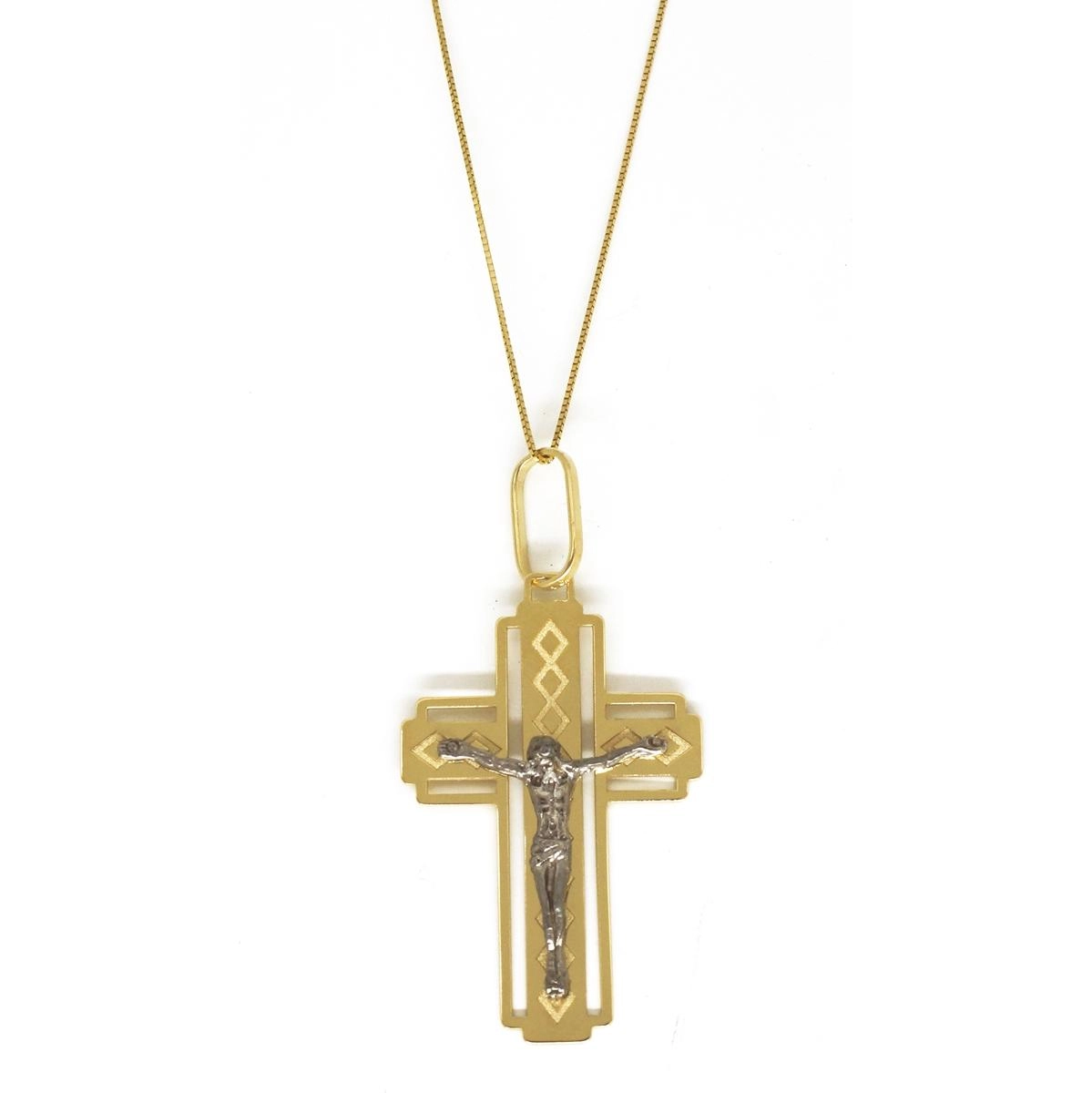 Pingente Ouro 18k Cruz Com Cristo 2.65 gramas