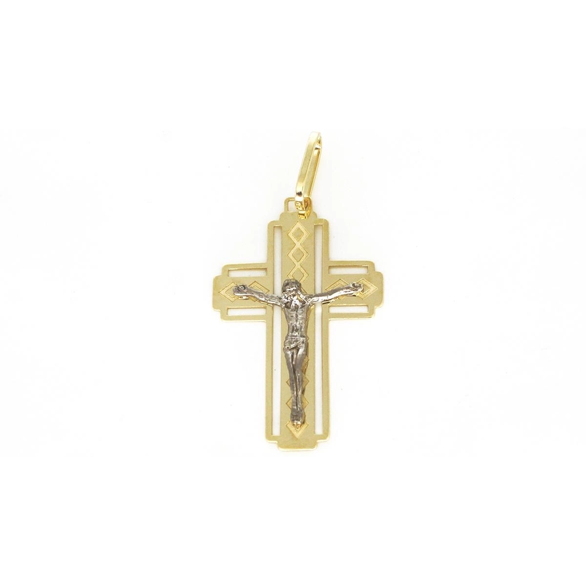 Pingente Ouro 18k Cruz Com Cristo 2.65 gramas