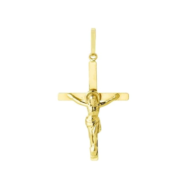 Pingente Ouro 18k Cruz Cristo 0.80 Gramas PCRCR080