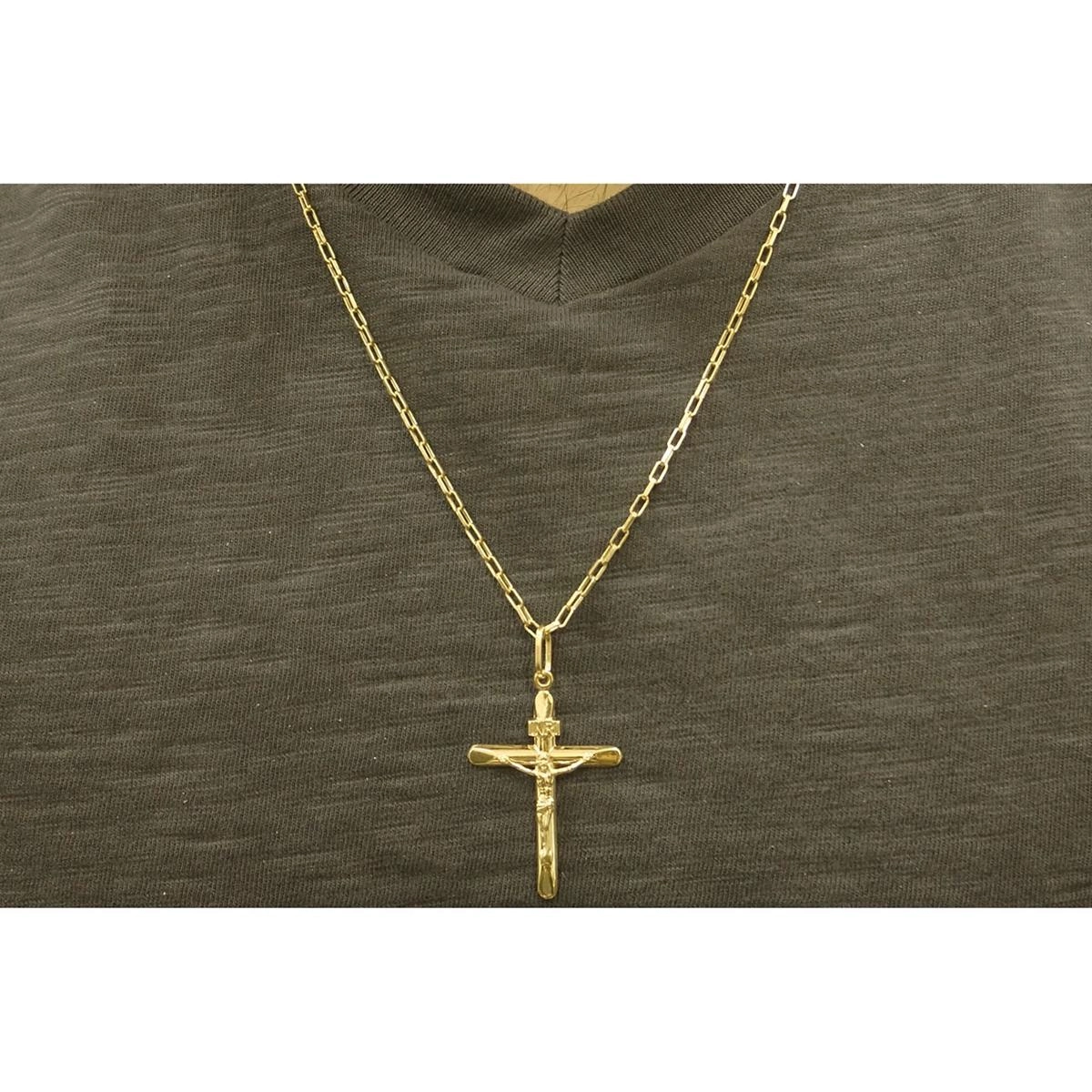 Pingente Ouro 18k Cruz Cristo 1.90 Gramas