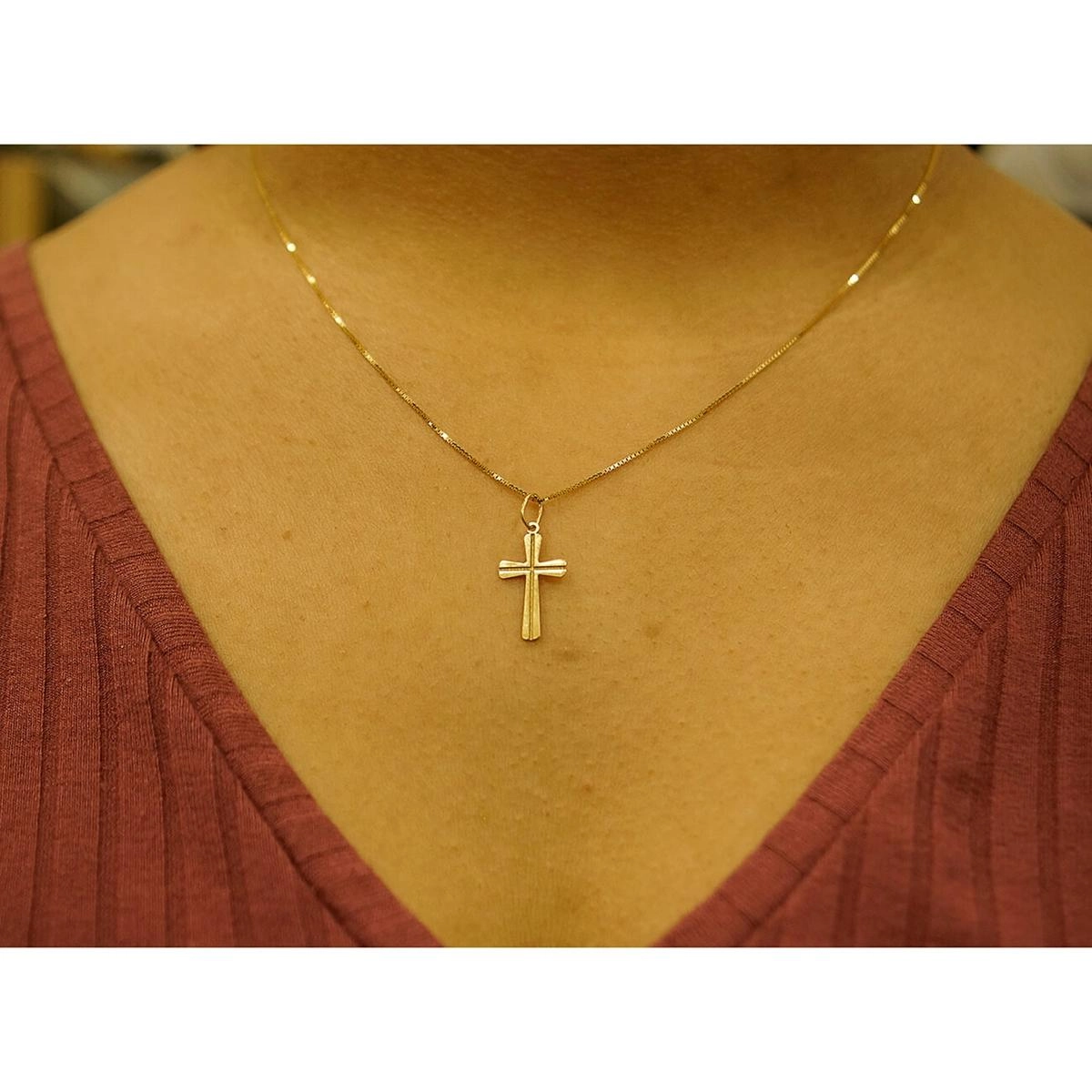 Pingente Ouro 18k Cruz Crucifixo 0.35 gramas