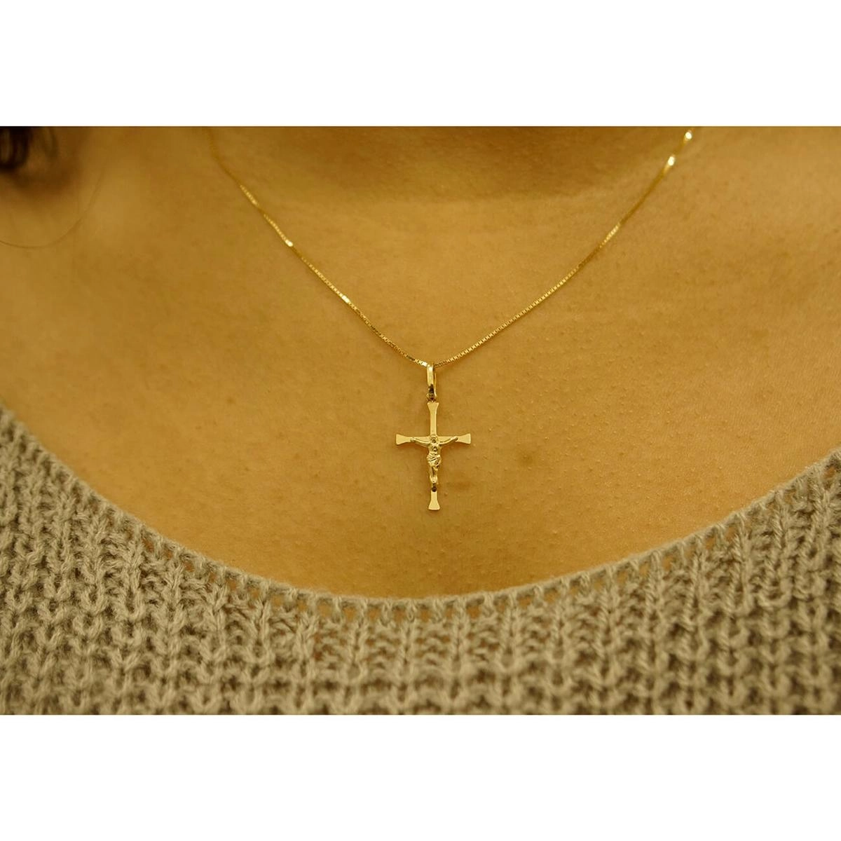 Pingente Ouro 18k Cruz Crucifixo Cristo 0.40 gramas