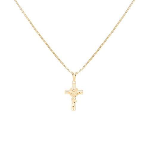 Pingente Ouro 18k Cruz Crucifixo Cristo 0.70 gramas