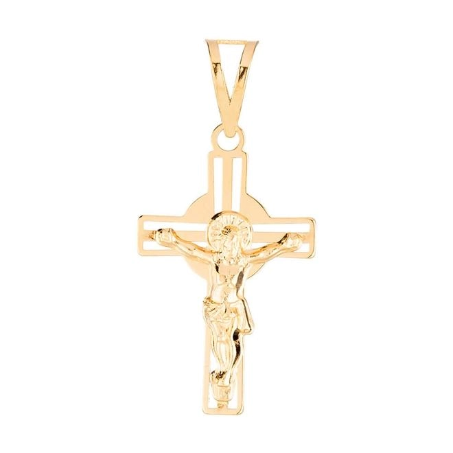 Pingente Ouro 18k Cruz Crucifixo Cristo 0.70 gramas