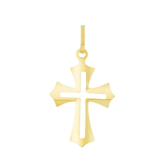 Pingente Ouro 18k Cruz Crucifixo Vazado 0.60 gramas