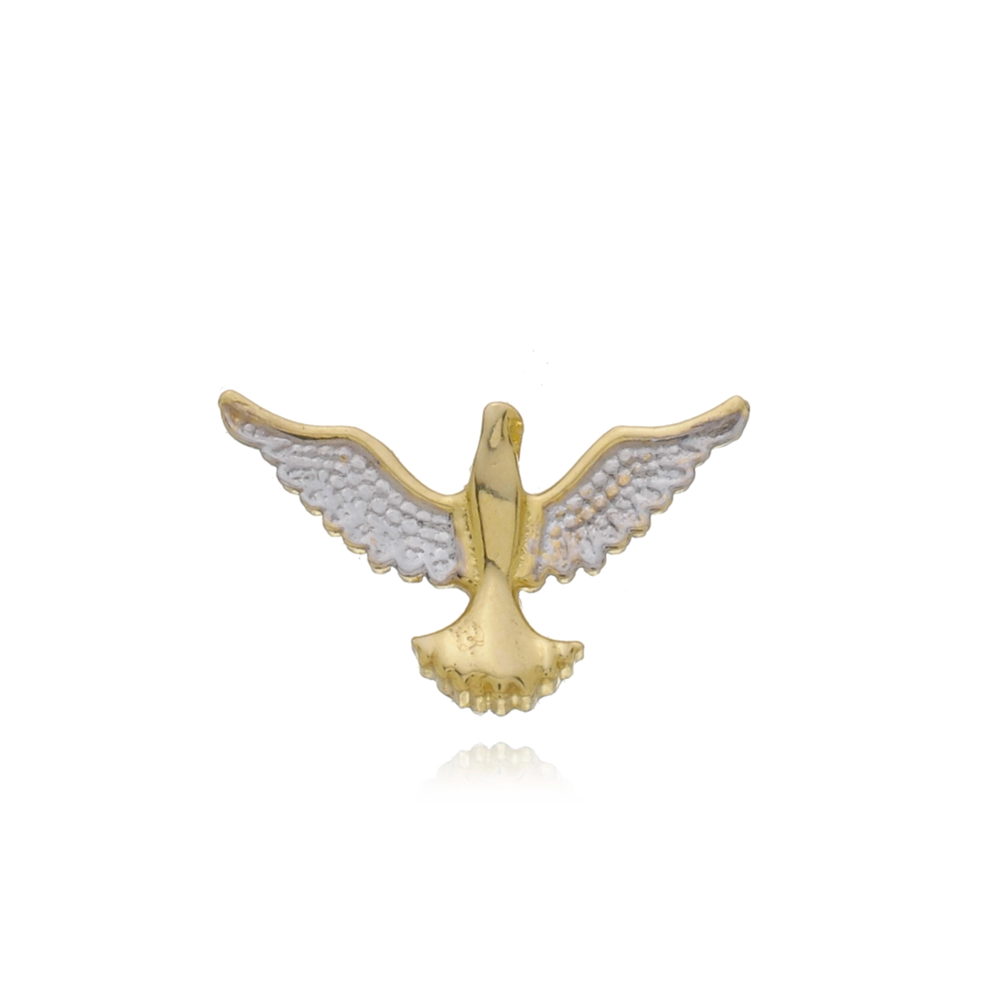 Pingente Ouro 18k Divino Espirito Santo Ródio 9mm