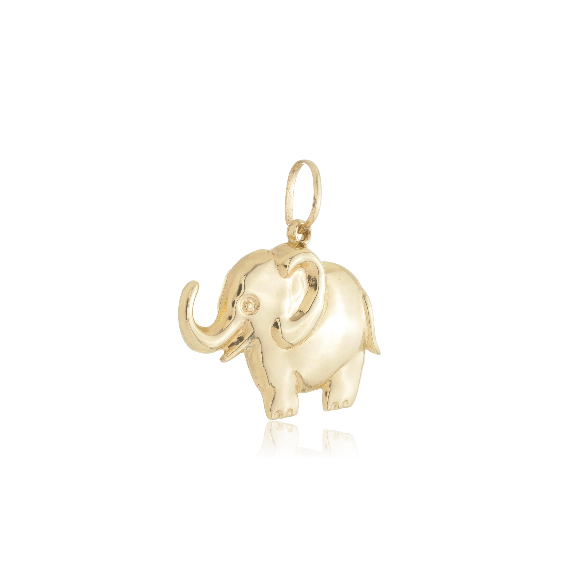 Pingente Ouro 18k Elefante Liso 2.65cm 