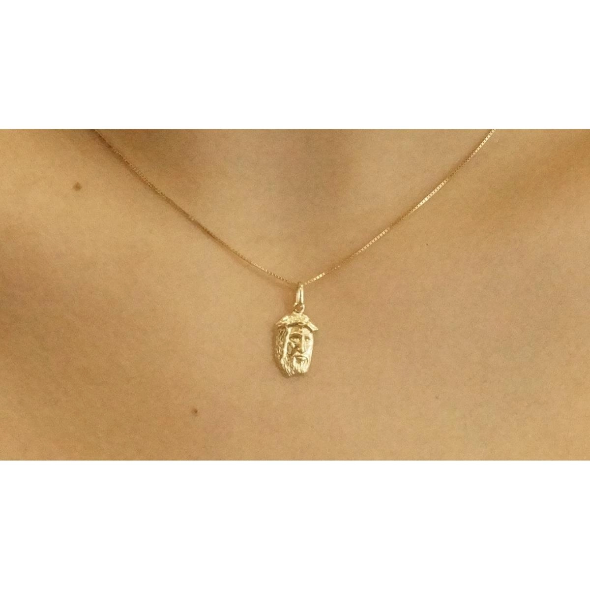 Pingente Ouro 18k Face De Cristo 0.30 gramas