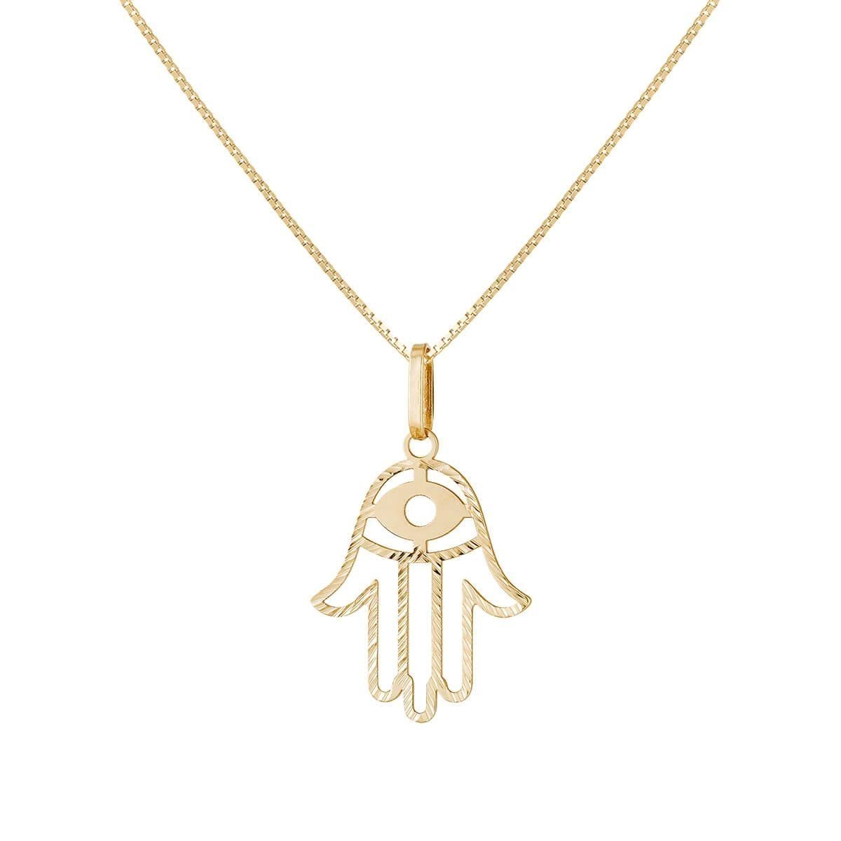 Pingente Ouro 18k Hamsa 17mm P3554