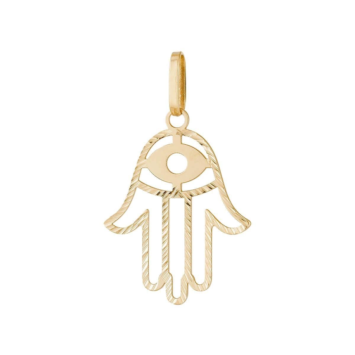 Pingente Ouro 18k Hamsa 17mm P3554