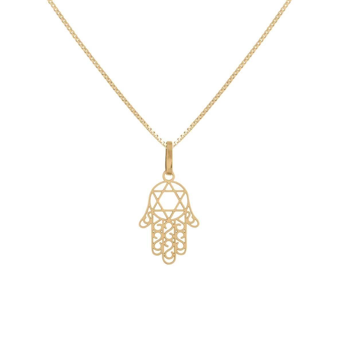 Pingente Ouro 18k Hamsa 17mm PHA17055