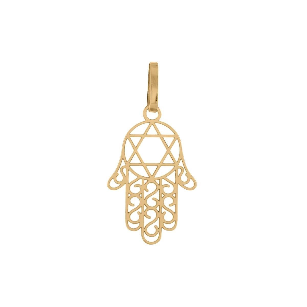 Pingente Ouro 18k Hamsa 17mm PHA17055