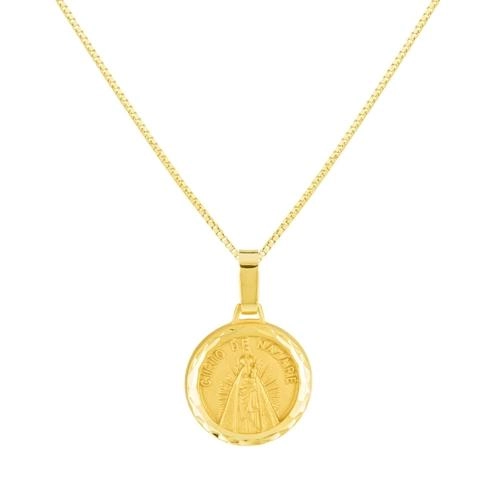 Pingente Ouro 18k Medalha Nossa Senhora Aparecida 0.95 gramas