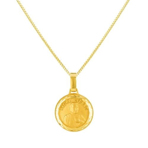 Pingente Ouro 18k Medalha Padre Cícero 0.95 gramas