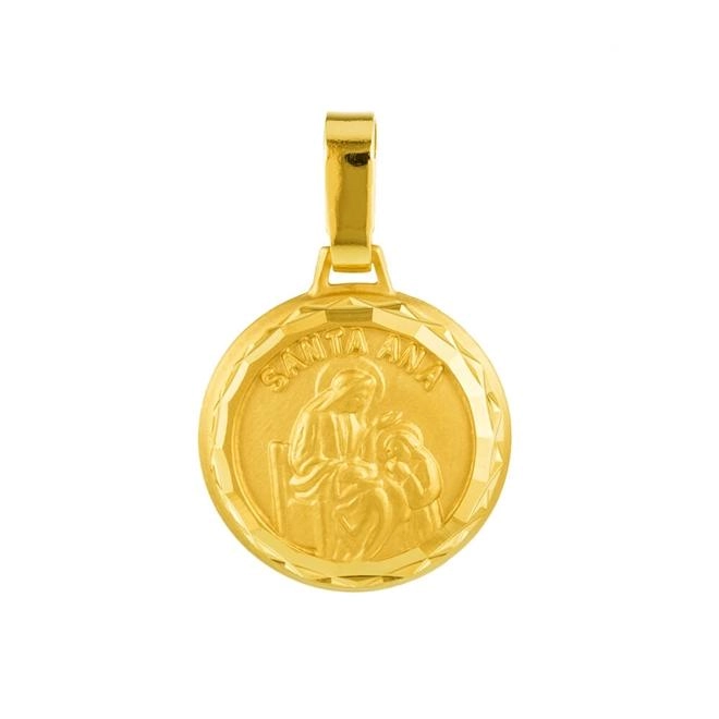 Pingente Ouro 18k Medalha Santa Ana 0.95 gramas