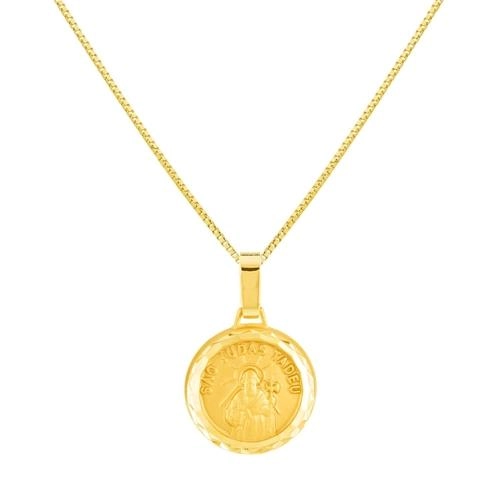 Pingente Ouro 18k Medalha Santo São Judas Tadeu 0.95 gramas