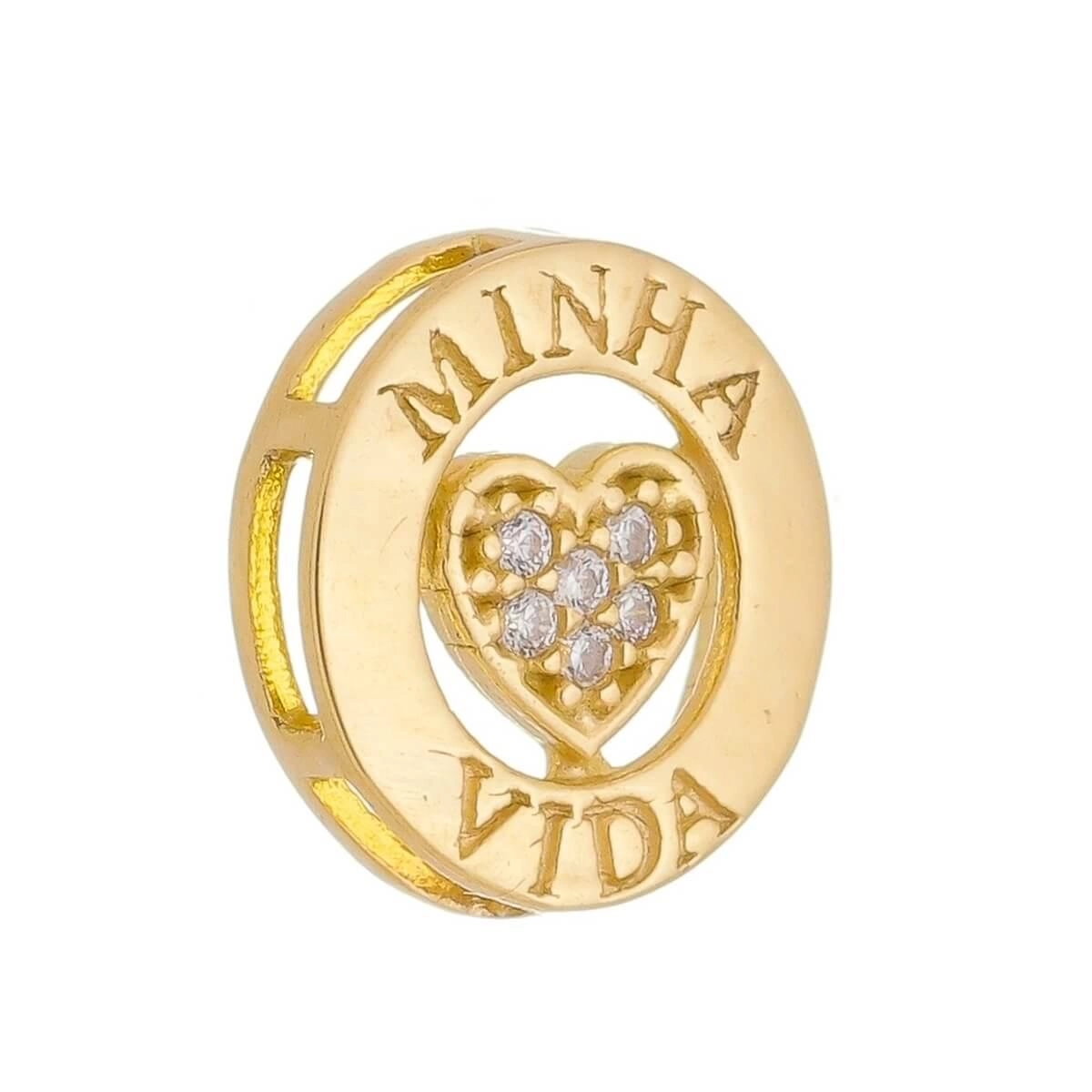 Pingente Ouro 18k Minha Vida 10mm