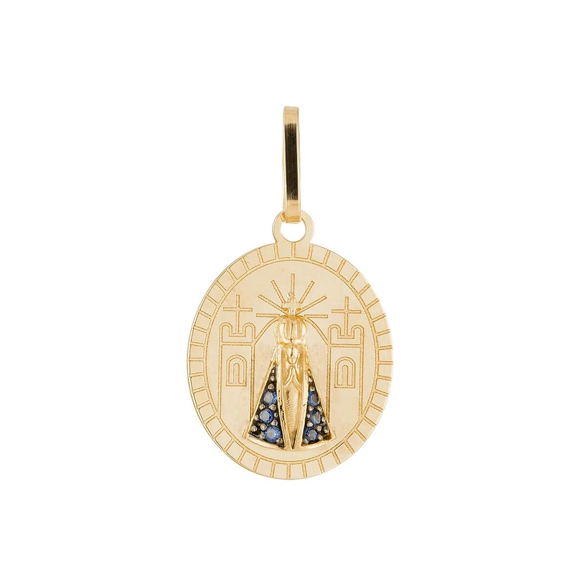 Pingente Ouro 18k Nossa Senhora de Aparecida 15mm