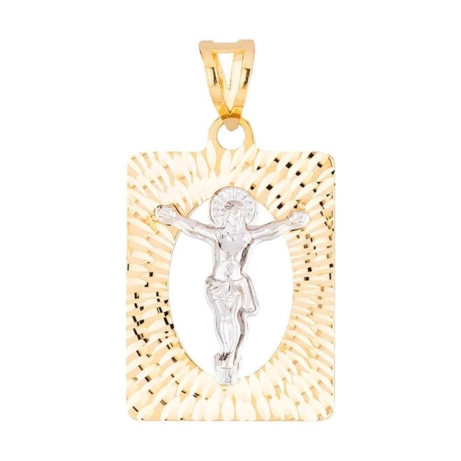 Pingente Ouro 18k Placa Cristo 1.55 gramas