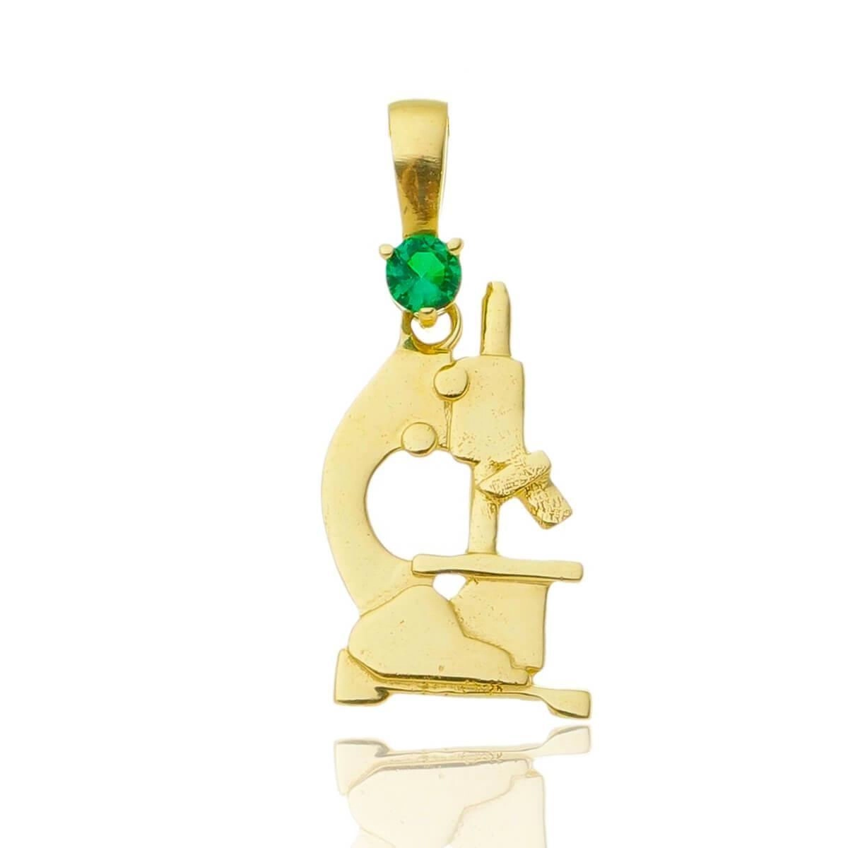 Pingente Ouro 18k Profissão Biomedicina 19mm 