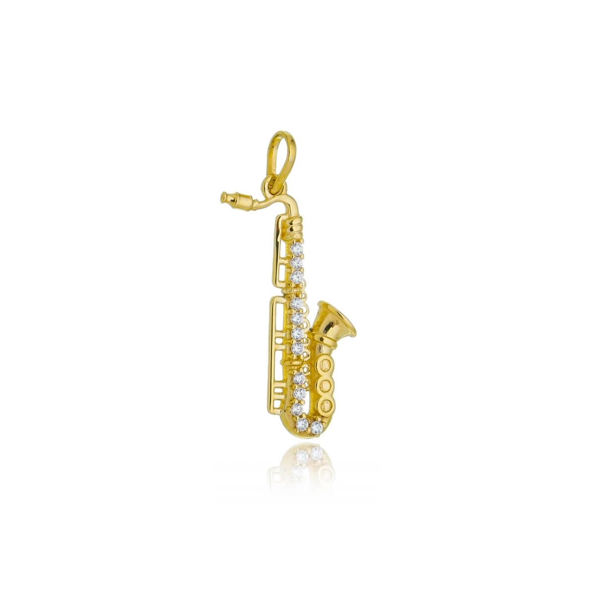 Pingente Ouro 18k Saxofone 2.20cm 