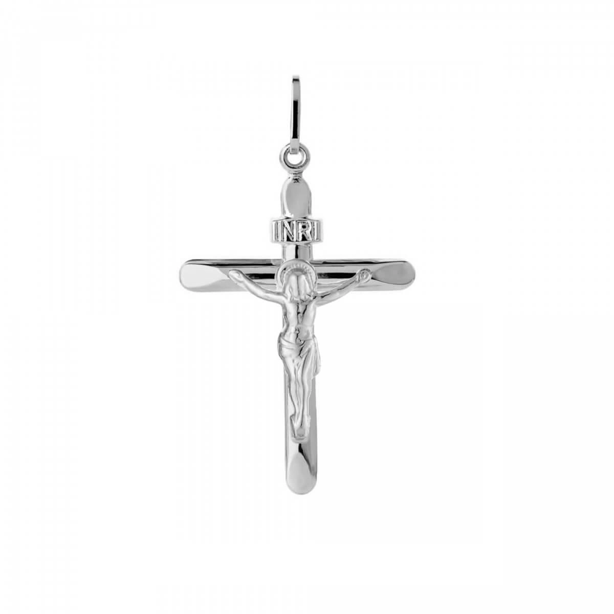 Pingente Prata 925 Cruz Cristo 22mm