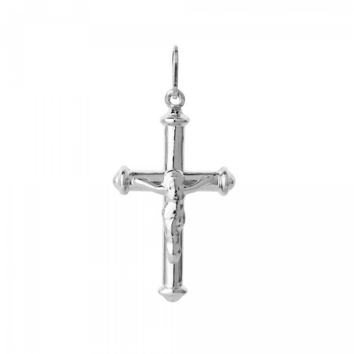 Pingente Prata 925 Cruz Lisa Cristo 23mm