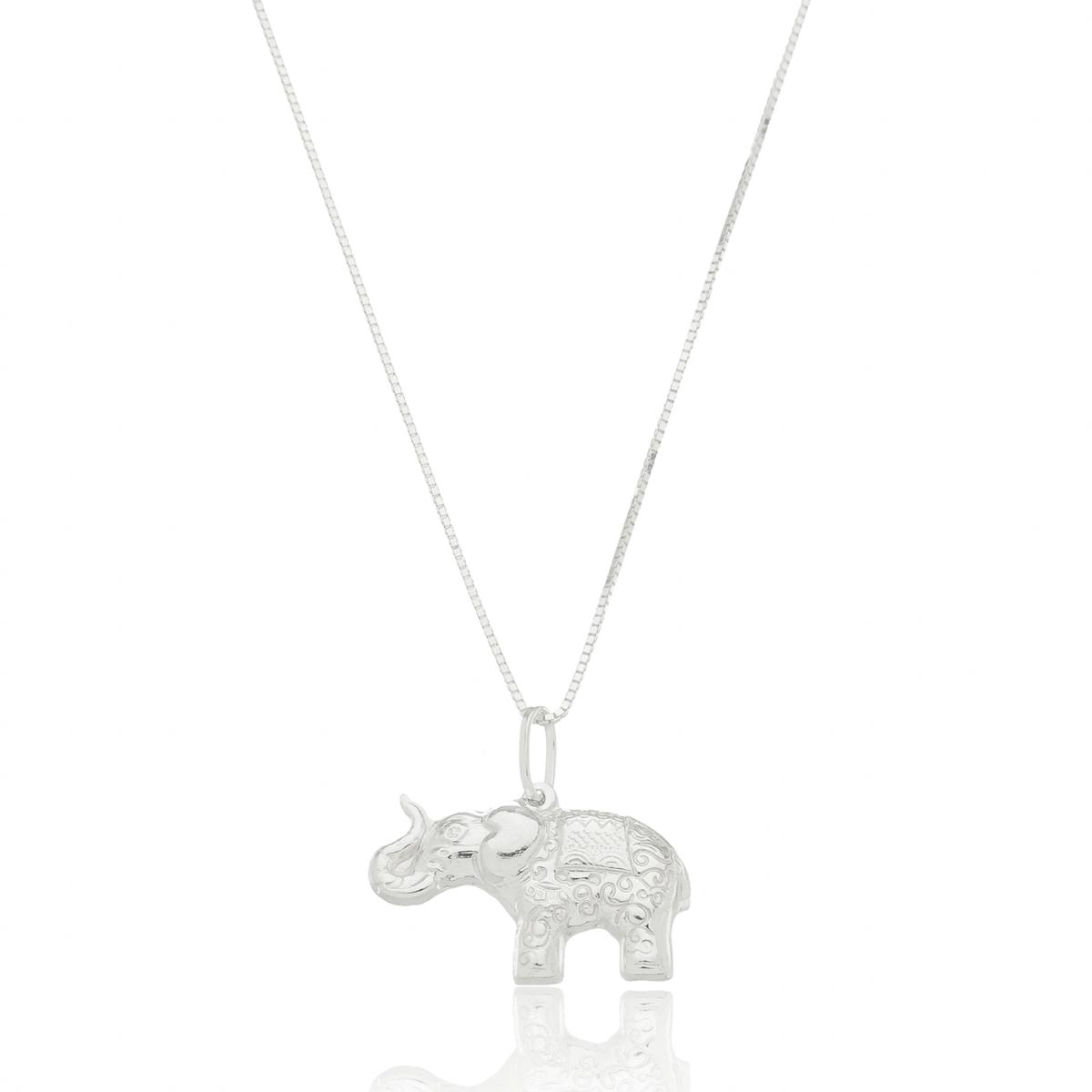 Pingente Prata Elefante Indiano Prata 925