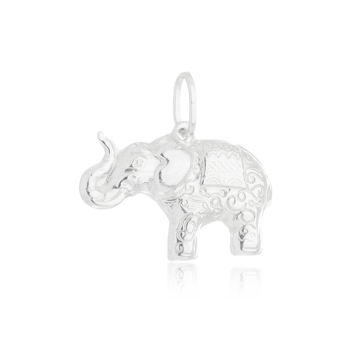 Pingente Prata Elefante Indiano Prata 925