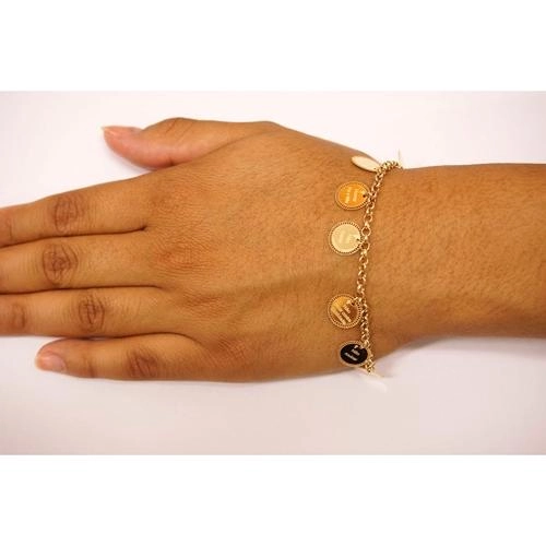 Pulseira Ouro 18k 10 Mandamentos 18cm 4.30 gramas