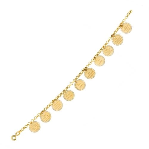 Pulseira Ouro 18k 10 Mandamentos 18cm 4.30 gramas