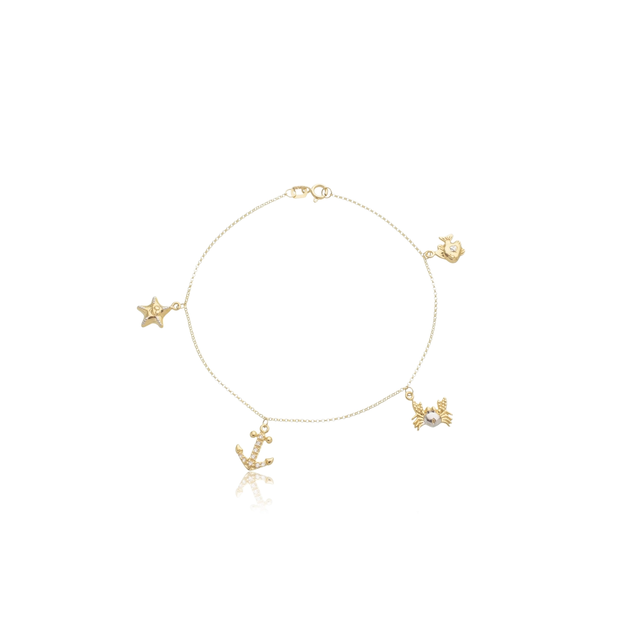 Pulseira Ouro 18k 18cm Mar Elo Português