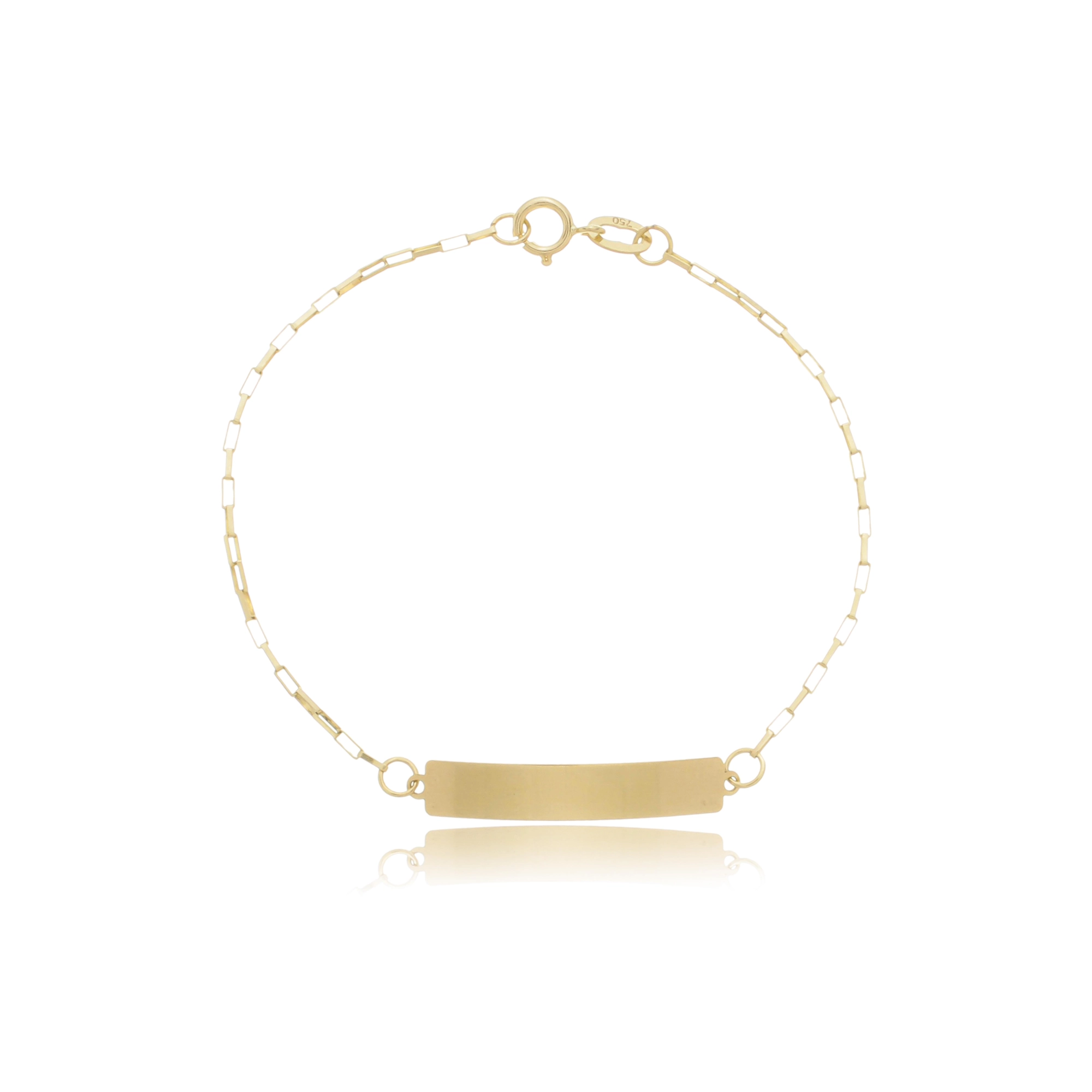 Pulseira Ouro 18k Chapa 13cm Veneziana Alongada