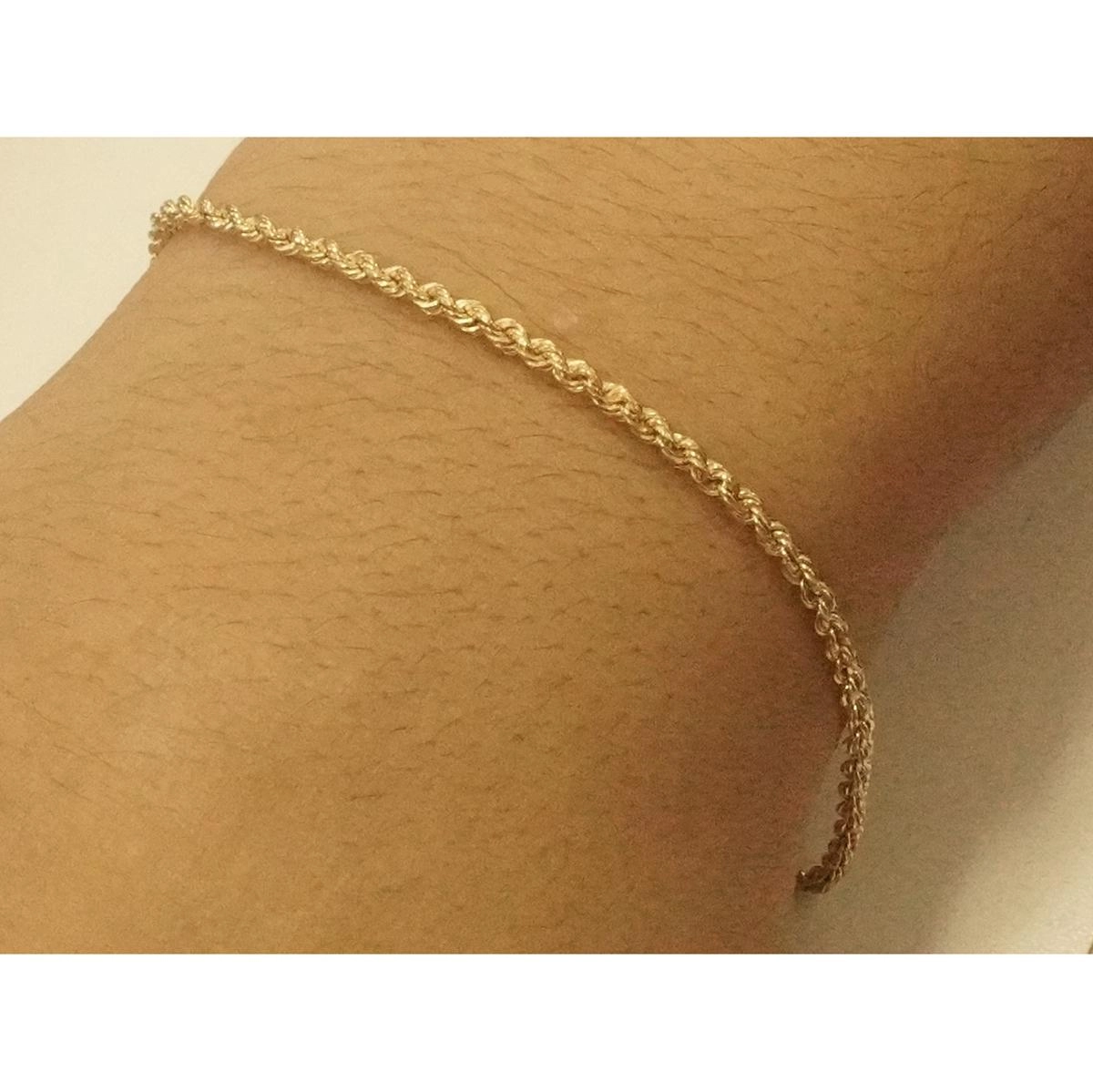 Pulseira Ouro 18k Corda 17cm 1.40 gramas