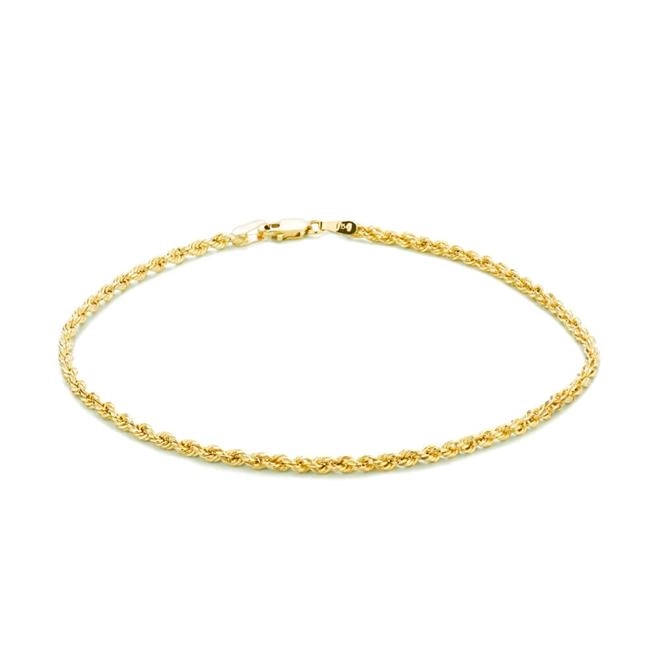 Pulseira Ouro 18k Corda 17cm 1.40 gramas