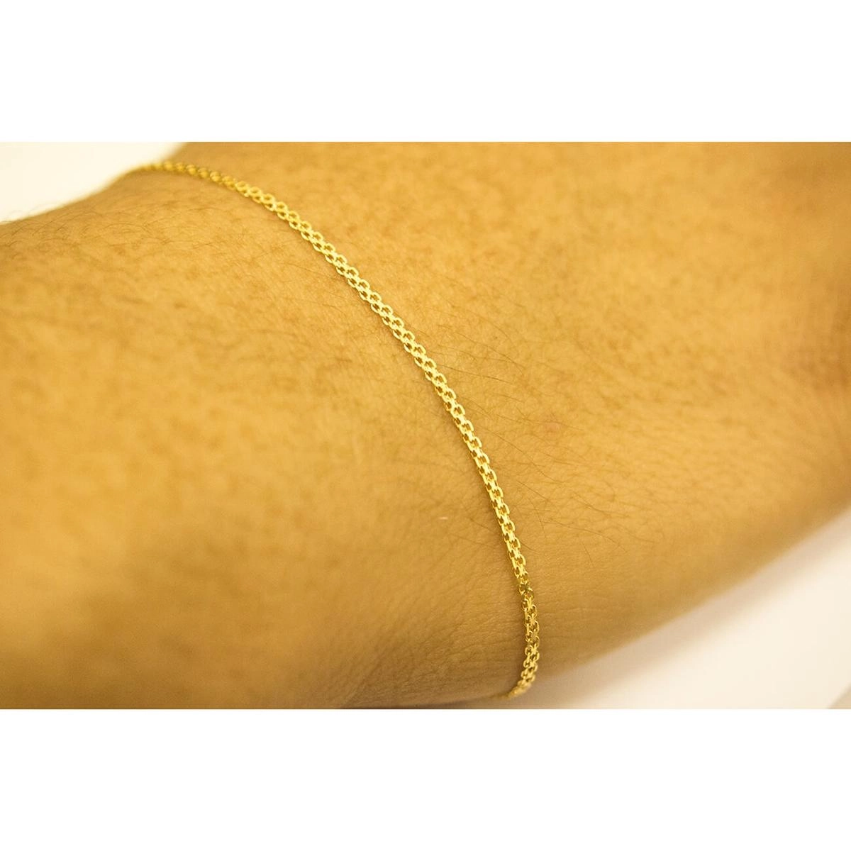 Pulseira Ouro 18k Feminina Esteira Bismarck 18cm 1.00 Gramas