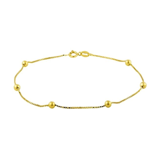 Pulseira Ouro 18k Feminina Veneziana Bola 17.50cm 1.05 Gramas