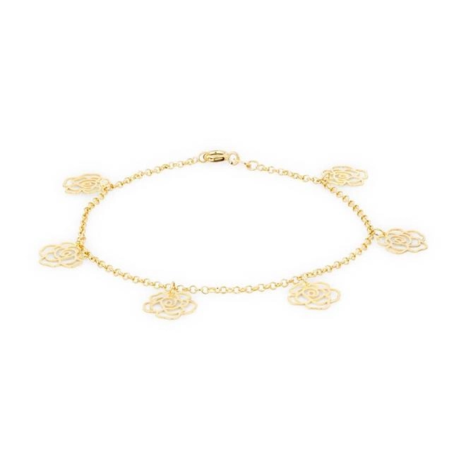 Pulseira Ouro 18k Flores 18cm 2.10 Gramas